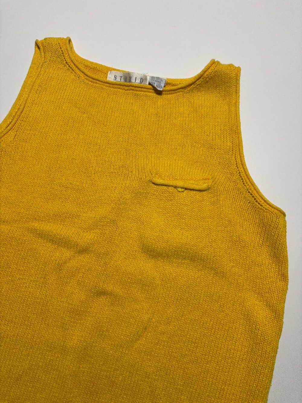 STUDIO SUNFLOWER YELLOW SWEATER VEST COTTON TANK TOP